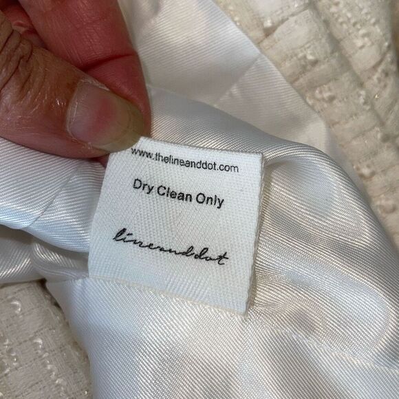 Line and Dot Women’s Avery Double-Breasted Lapel Lined Blazer Jacket Ivory Large - Picture 8 of 12